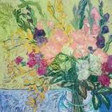 Gladiola Study by Bobbie Burgers, 2004, pastel on paper, sold May 2023