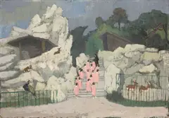 Zoo 64 I by Hermann Teuber, 1963, Öl auf Hartfaser, sold Jun 2013