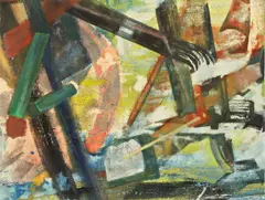 Ohne Titel by Fred Thieler, Um 1945, Öl auf Papier, sold Nov 2011