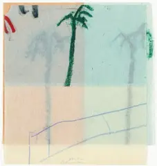 Palme by Karl Bohrmann, 1992, Ölkreide auf drei aneinandergefügten Bögen Transparentpapier, sold Jun 2012