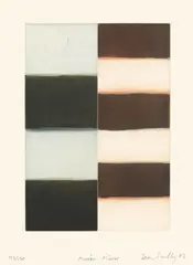 Mirror Mirror by Sean Scully, 2002, Original-Halbleinenmappe mit Farbaquatinta auf Velin und einem Textballt von Jürgen Habermas, sold Dec 2012