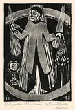 Zauberer” / „Seiltänzer” / „Wasserfall” / „Junger Reiter” / „Clematisblüte”. 1952 - 1956 by Erich Heckel, 2 Holzschnitte und 3 Farbholzschnitte auf verschiedenen Papieren, sold Nov 2011