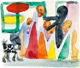 Familienspaziergang by Ida Kerkovius, 1950, Aquarell über Bleistift auf Velin, sold Jun 2012