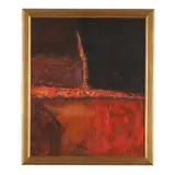 Abstract Composition by Walter Thrift, Oil and mixed media on panel, sold Jul 2025