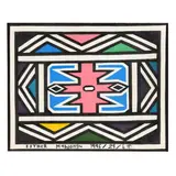 Ndebele Abstract by Esther Mahlangu, Acrylic on canvas, sold Jul 2025