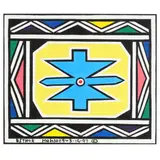 Ndebele Abstract by Esther Mahlangu, Acrylic on Masonite, sold Jul 2025