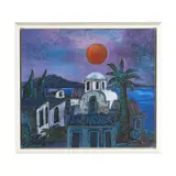 Coastal Scene Under Moonlight by Jan Vermeiren, Oil on canvas, sold Jul 2025