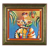 Hatchling in the Wild by Umberto Adaggi, Relief carving in wood with oil paint, sold Jul 2025