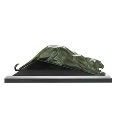 Tigre à l'affut by Georges Lavroff, Bronze with enhanced verdigris patina, sold Jul 2025