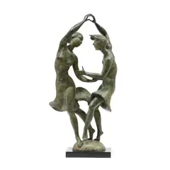 Pas de Deux by Milton Hebald, 1988, Bronze with enhanced verdigris patina, sold Jul 2025