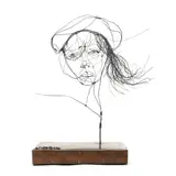 Wirework Portrait Sculpture by Noah James Saunders, Contemporary, sold Jul 2025