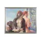 Two Seated Nude Figures by Charles Billich, Oil on canvas, sold Jul 2025