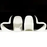 Four Panton Chairs by Verner Panton, Contemporary production by Vitra in white polypropylene, sold Jul 2025