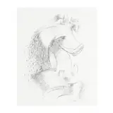 Horse Head in Profile by Gerard Tempest, Charcoal on paper, sold Jul 2025