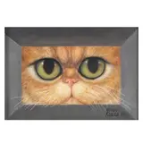 Yellow Cat, Green Eyes by Margaret Keane, Oil on Masonite, sold Jul 2025