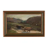 Procession of the Beasties by Archibald Kay, Oil on mahogany panel, sold Jul 2025
