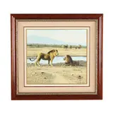 Landscape with Lions by Craig Bone, Oil on canvas, sold Jul 2025