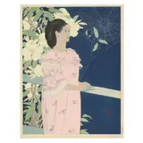 Fleurs de Soir by Paul Jacoulet, Woodblock in colors, sold Jul 2025