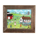 Ma! There's a Cow on the Back Porch by Marjorie Rose Powell, Oil on artist board, sold Jul 2025