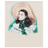 Autographed Portrait of Vivien Leigh by Edward Reynolds Price, Watercolor and gouache on paper, sold Jul 2025
