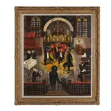 Hasidic Jewish Wedding Scene by Rudolph Robinor, Oil on panel, sold Jul 2025