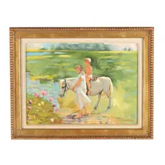 Children with Pony by Gordon Wetmore, Oil on canvas, sold Jul 2025