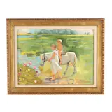Children with Pony by Gordon Wetmore, Oil on canvas, sold Jul 2025