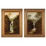 Pair of Landscapes with Waterfalls by M. Biatkowski, Oil on canvas, sold Jun 2025