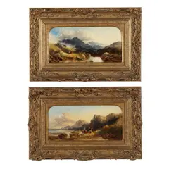 A Mountain Pool / A Rocky Coast (Two Works) by Joseph Horlor, Oil on board, sold Jun 2025
