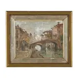 Navigli Canal, Milan by G. Rivalin, Oil on board, sold Jun 2025