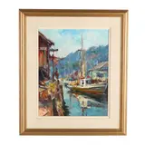 Noyo Harbor by Edward Norton Ward, Oil on canvas, sold Jun 2025