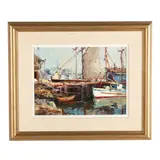 Drying Sails - Moss Landing by Edward Norton Ward, Oil on canvas, sold Jun 2025