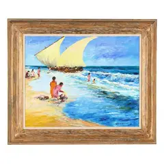 Dhow Fishing Boats, Nosy Komba, Madagascar by William Vincent, Oil on canvas, sold Jun 2025