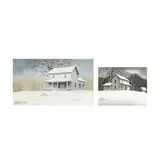 Two Winter Farm Scenes by Cotton Ketchie, Watercolor on paper, sold Jun 2025