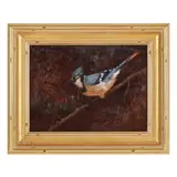 Blue Jay by Dave Merrill, Oil on masonite, sold Jun 2025