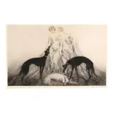 Coursing III by Louis Icart, Hand-colored etching, sold Jun 2025