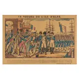 Le Retour De L'Ile D'Elbe by François Georgin, Woodcut engraving with hand coloring, sold Jun 2025