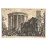 Veduta del Tempio della Sibilla in Tivoli (View of the Temple of Sybil in Tivoli) by Giovanni Battista Piranesi, Etching on wove paper, sold Jun 2025