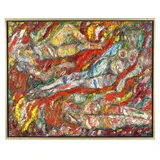 Three Nudes in Symphony of Color and Designs by Herbert Art, Oil on canvas, sold Jun 2025