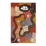 Dot Painting with Two Snakes and Nest of Eggs by Teddy Briscoe, Oil on canvas, sold Jun 2025