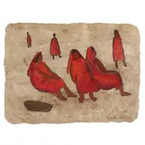 Buscando Agua by Valetta Swann, Pastel on amate paper, sold Jun 2025