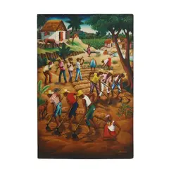 Combite Scene by Andre Normil, Oil on masonite, sold Jun 2025