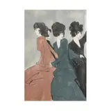 Whirling Dancers by Stephen White, Woodblock print in metallic and colors, sold Jun 2025