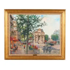 Place Saint-Michel, Paris by Constantine Kluge, Oil on canvas, sold Jun 2025