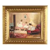 Ballerines dans le Salon by Jules Rene Herve, Oil on canvas, sold Jun 2025