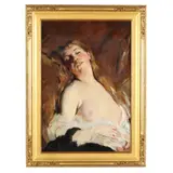 After Charles Joshua Chaplin (French, 1825 - 1891), Madelaine ou L'Extase by Caleb Arnold Slade, Oil on canvas (lined), sold Jun 2025