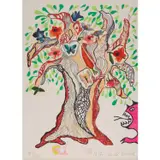 L'arbre de vie - c. 1970 by Niki de Saint Phalle, Lithographie et collages sur papier vélin, sold Dec 2022