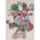 Femme au crabe - c. 1970 by Niki de Saint Phalle, Lithographie et collages sur papier vélin, sold Dec 2022