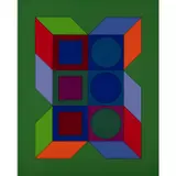 Xico (VY-29F) - 1973 by Victor Vasarely, Sérigraphie sur carton, sold Dec 2022