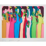 Geishas au Bouquet - 1972 by Walasse Ting, Lithographie sur papier vélin, sold Dec 2022
